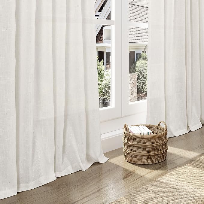 Cream Linen Curtains 168 Inches Long - Image 6