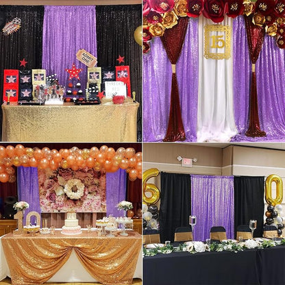 Lavender Sequin Backdrop Curtain 1 Panel 10FTx10FT | Glitter Sequence Drapes - Image 7