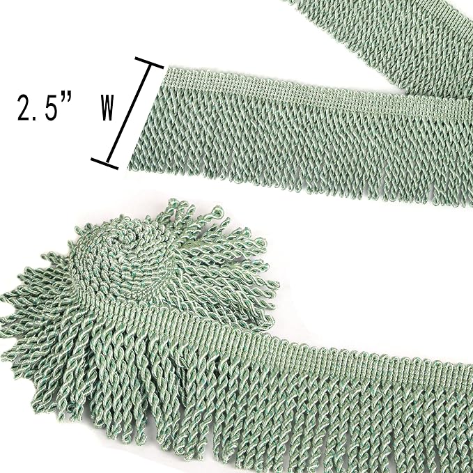 BEL AVENIR Bullion Fringe Trim Curtain Fringes 10 Yard x 2.5 Inches Sewing | - Image 3