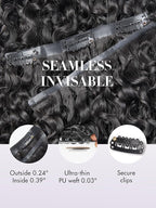 LUVME Burmese Curly Clip in Hair Extensions Real Human Hair Messy Curly Clip Ins Fullness with 1 Pack for Women Brazilian Remy Human Hair Natural Black 135g 18Inch