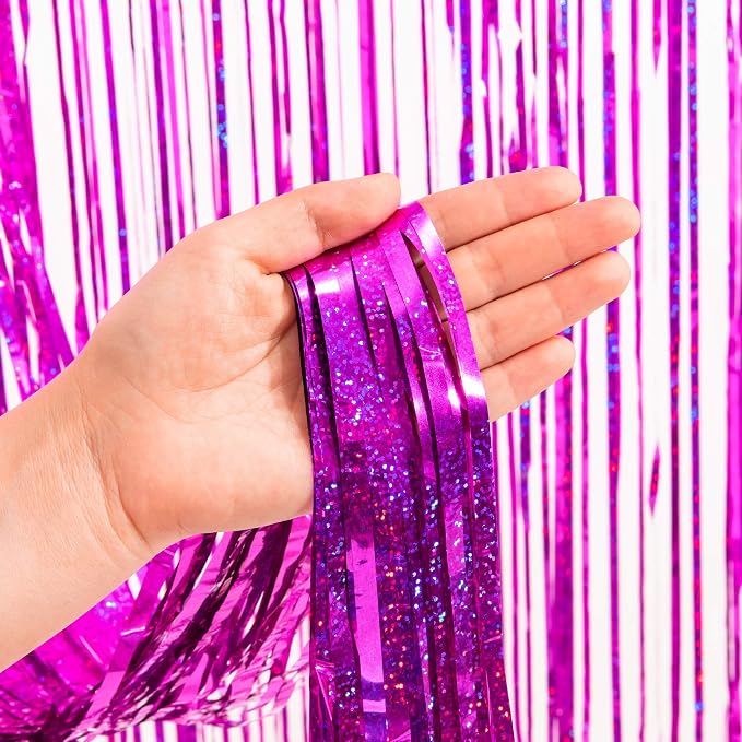 Magenta Tinsel Curtain Party Backdrop - Image 6