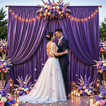 10x10 ft Purple Glitter Backdrop Curtain - Image 5