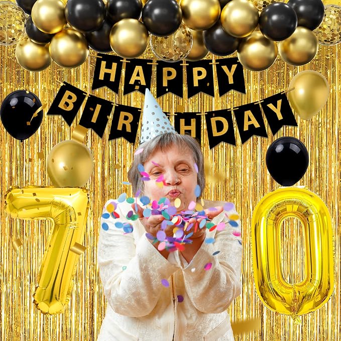 Gold 70th birthday decorations Kit - Image 6