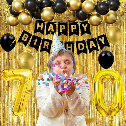 Gold 70th birthday decorations Kit - Image 6
