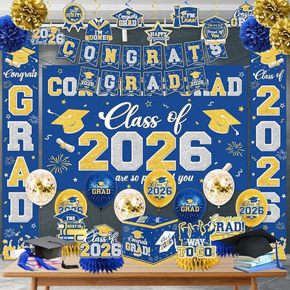 Graduation Decorations Class of 2026 Blue and Gold Graduation Decorations - Image 3