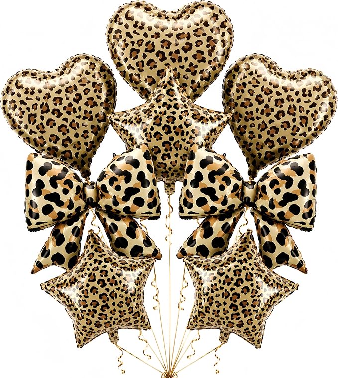 9Pcs Leopard Print Balloons/Wild One Birthday Party Decor by baoonworlld