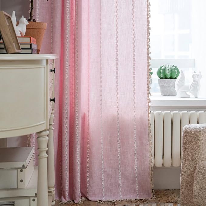 Sutuo Home Boho Curtain for Bedroom 84 Inch Length, Light Filtering Farmhouse - Image 7