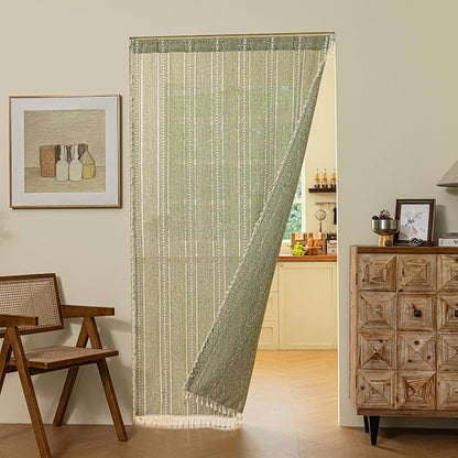 Sutuo Home Green Boho Door Curtains by SutuoHome