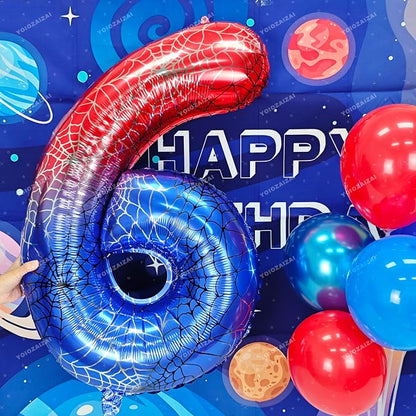 40 IN Red Blue Gradient Number 9 Balloon Large Digital 9 Foil Balloon | - Image 5