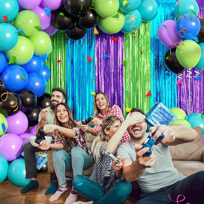 Video Game Balloon Arch Garland Kit Birthday Party Decorations | Purple Blue - Image 5