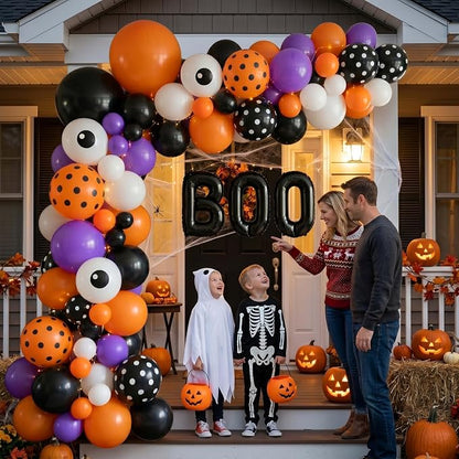Halloween Balloon Arch Garland Kit, Spooky Party Decorations Background Supplies - Image 3