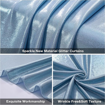 10x10FT Baby Blue Sequin Backdrop Curtain - Image 6