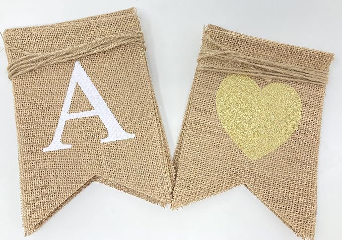 "Happy Anniversary" Burlap Banner – Rustic “Happy” and “Anniversary” across - Image 6