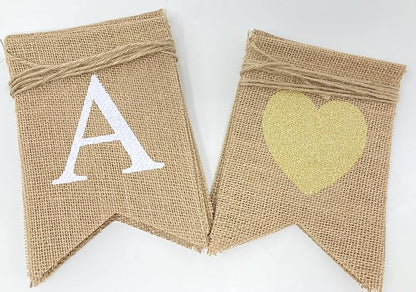 "Happy Anniversary" Burlap Banner – Rustic “Happy” and “Anniversary” across - Image 6