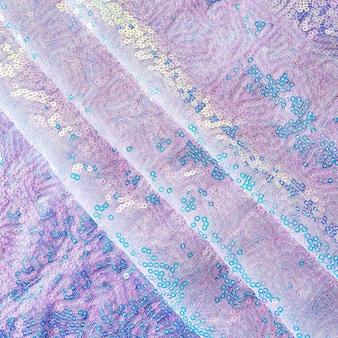 Sugargirl Mermaid Lavender Sequin Backdrop Curtain 2 Panels 2FTx8FT Glitter - Image 8
