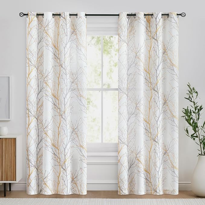 FMFUNCTEX Linen Semi Sheer Curtains - Image 2