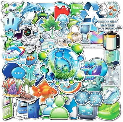 50 Pcs Frutiger Aero Stickers Y2K Aesthetic Vinyl Decal Waterproof Cute by Unknown