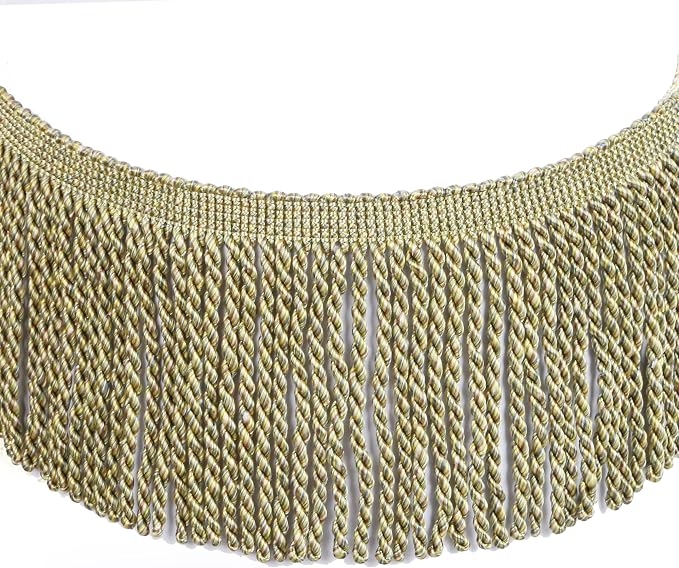 5 Yard Curtain Bullion Fringe Trim-Rayon Tassel Embellishments | 4 Inch Wide by fenghuangwu