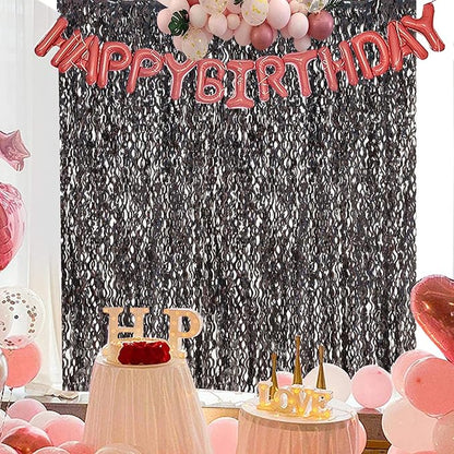 Black Foil Curtain Backdrop, CYLMFC 3 Pack 3.3 ft x 6.6 ft Sparkle Metallic - Image 6