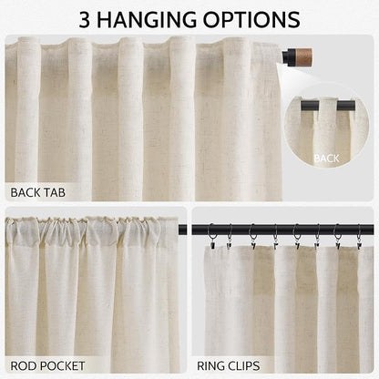 Birch Beige Linen 144 Inch Curtains - Image 2