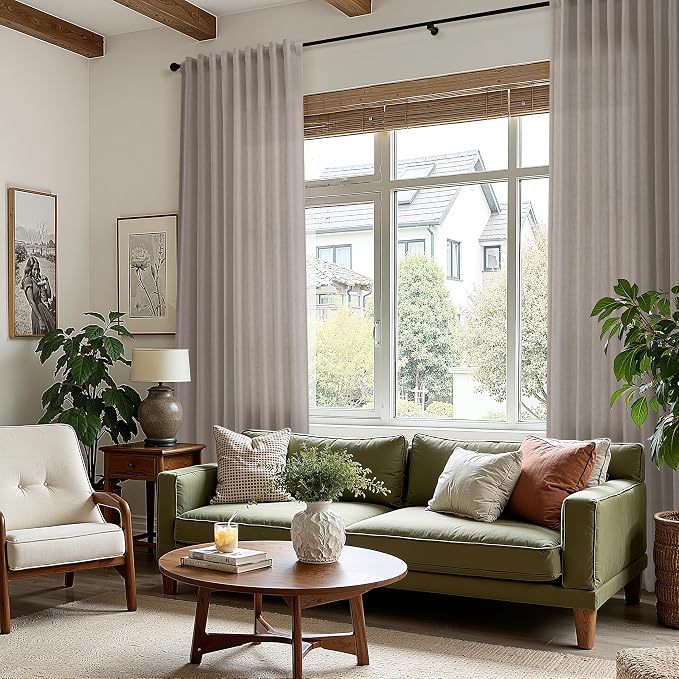 Ecru Linen Curtains 96 Inches Long - Image 6