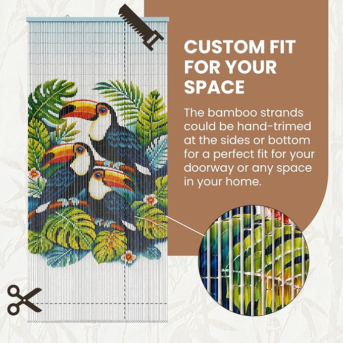 Rainforest Beaded Bamboo Curtain - Image 5