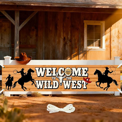6 x 1.3ft Western Party Decorations Welcome to the Wild West Banner Decorations by DuoduoBuy