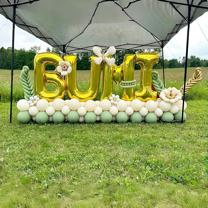 40 Inch Giant Alphabet W Customize Balloons, Large Self Inflating Gold Letter - Image 4