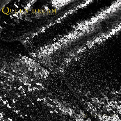 Black Sequin Backdrop 2 Panels 2FTx8FT Halloween Party Backdrop Curtains | - Image 7