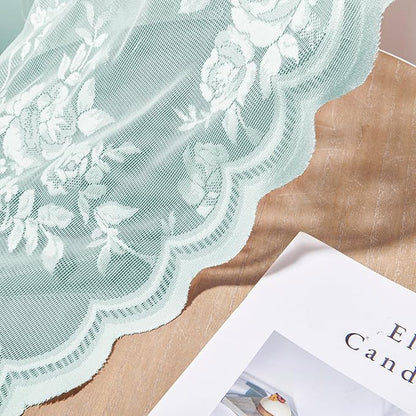 Aqua Lace Curtains 72 Inch Length 2 Panels - Image 6