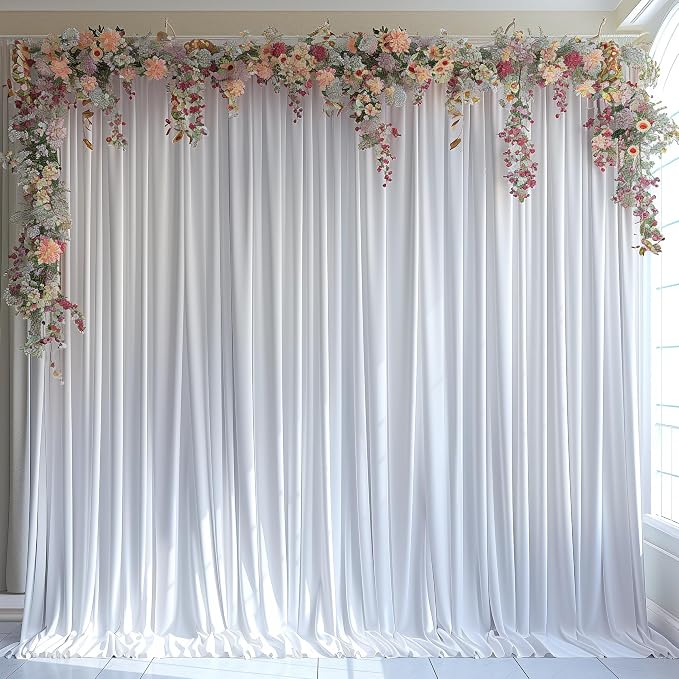 20x10ft Wrinkle Free White Backdrop Curtain - Image 3