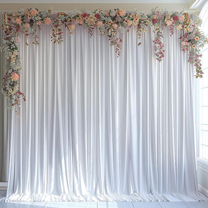 20x10ft Wrinkle Free White Backdrop Curtain - Image 3