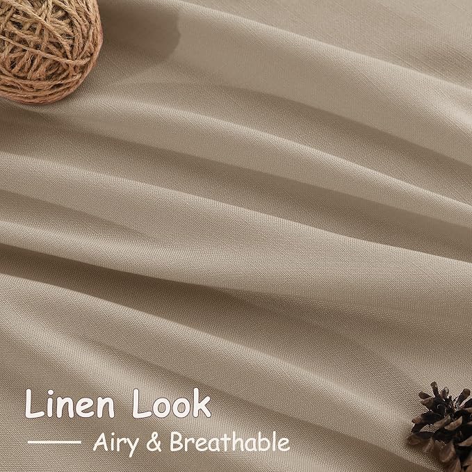 Sepia Beige Linen Curtains 120 Inches Long - Image 4