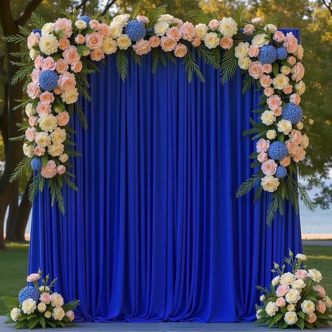Asee'm Royal Blue Backdrop Curtains Drapes by Aseem