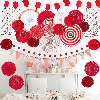 35PCS Party Decorations Paper Fan Hanging Set - Image 7