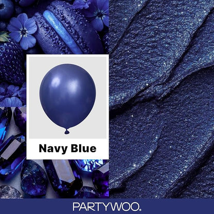 PartyWoo Navy Blue Balloons 155pcs Dark Blue Color 18 12 10 5 Inch | Balloons - Image 2