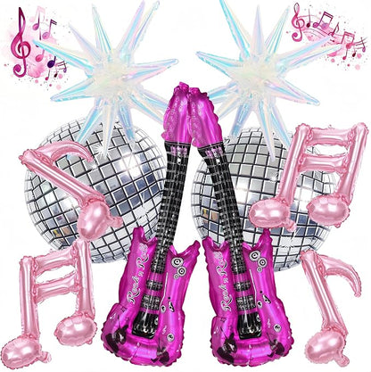 10pcs Music Party Foil Balloons Set by Paeyeq