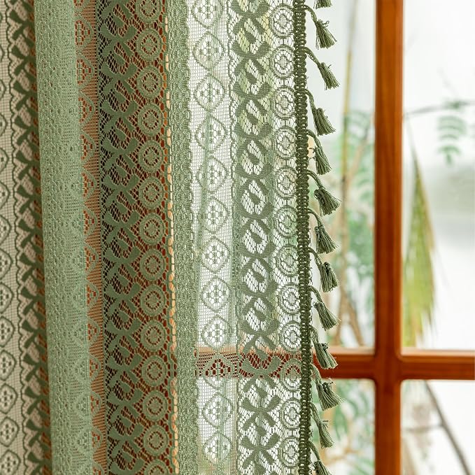 Sutuo Home Boho Sheer Curtains 63 Inch Length - Image 8