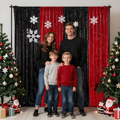 Black Sequin Backdrop Curtains 2Panel 2x8ft - Image 5