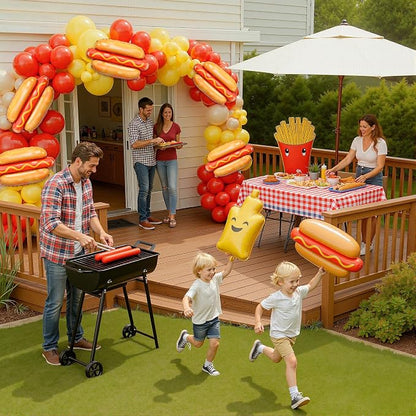 6PCS Giant Hot Dog Foil Balloons 28", Funny Fast Food Party Balloons | - Image 3