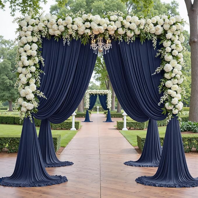 20ft×12ft Navy Blue Backdrop Curtain - Image 3