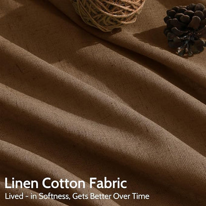Tobacco Brown Linen Curtains 90 Inch Long - Image 4