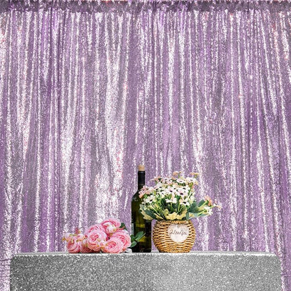 JYFLZQ Lavender Sequin Backdrop Curtains 2ft x 8ft 2 Panel Glitter Photo Booth - Image 7