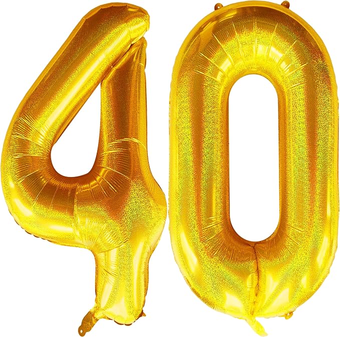 Jonhamwelbor 40 Inch Laser Gold 40 Balloon Numbers Foil Mylar Giant Balloon by Jonhamwelbor