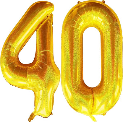 Jonhamwelbor 40 Inch Laser Gold 40 Balloon Numbers Foil Mylar Giant Balloon by Jonhamwelbor