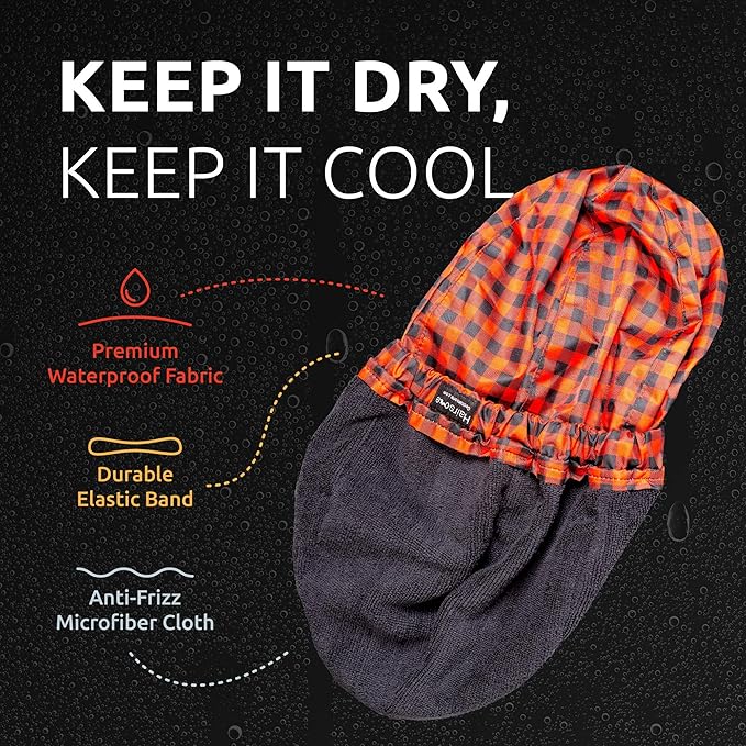 Shower Cap for Men. Stay dry, stay manly. For dreadlocks, braids, curls and man-buns.