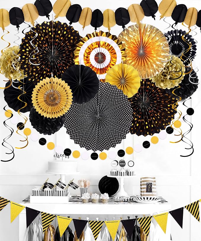 35PCS Party Decorations Paper Fan Hanging Set - Image 6