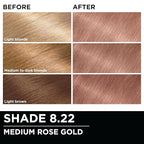 Garnier Hair Color Olia Ammonia-Free Brilliant Color Oil-Rich Permanent Hair Dye, 8.22 Medium Rose Gold, 2 Count (Packaging May Vary)