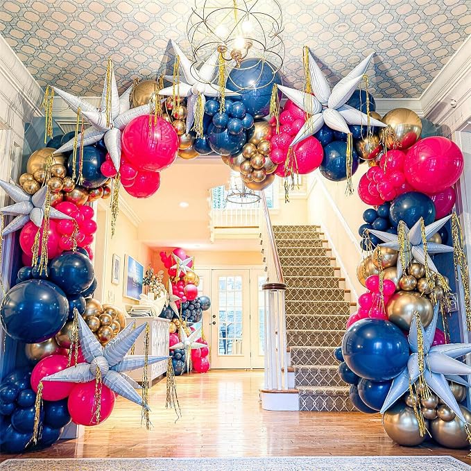 Red White Blue Balloons Arch kit 4th of July Navy Royal Blue Red Sand White - Image 7