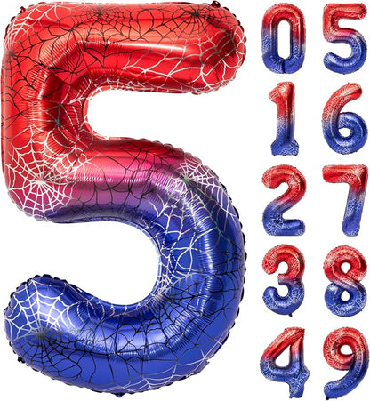 40 IN Red Blue Gradient Number 5 Balloon Large Digital 5 Foil Balloon | by YOIOZAIZAI